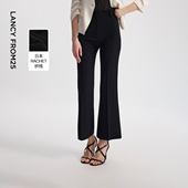 喇叭裤 长裤 马蹄裤 新款 子 夏季 朗姿复古气质显瘦高腰黑色休闲裤