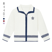 新款 ETTOI爱多娃2025年冬季 儿童设计感毛衣针织开衫 朗姿集团