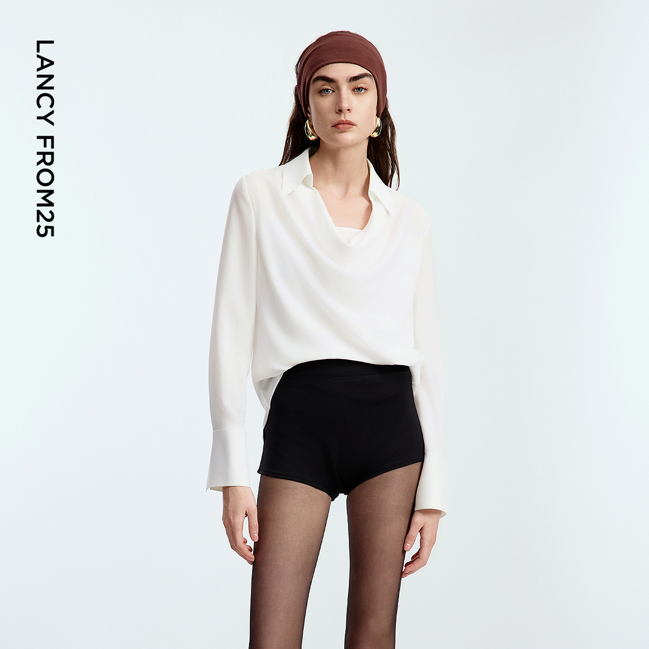 优雅荡领 接触凉感 进口三醋酸