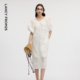 漾25系列 朗姿白色短袖 花苞裙设计感度假2025年夏季 新款 连衣裙