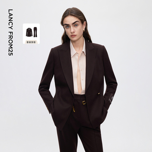 新款 复古优雅西服女2025年冬季 西裤 朗姿羊毛收腰显瘦老钱风西装