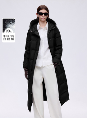 朗姿欧洲EiLEEN ELITEE2025年冬季新款90白鹅绒保暖长款羽绒服