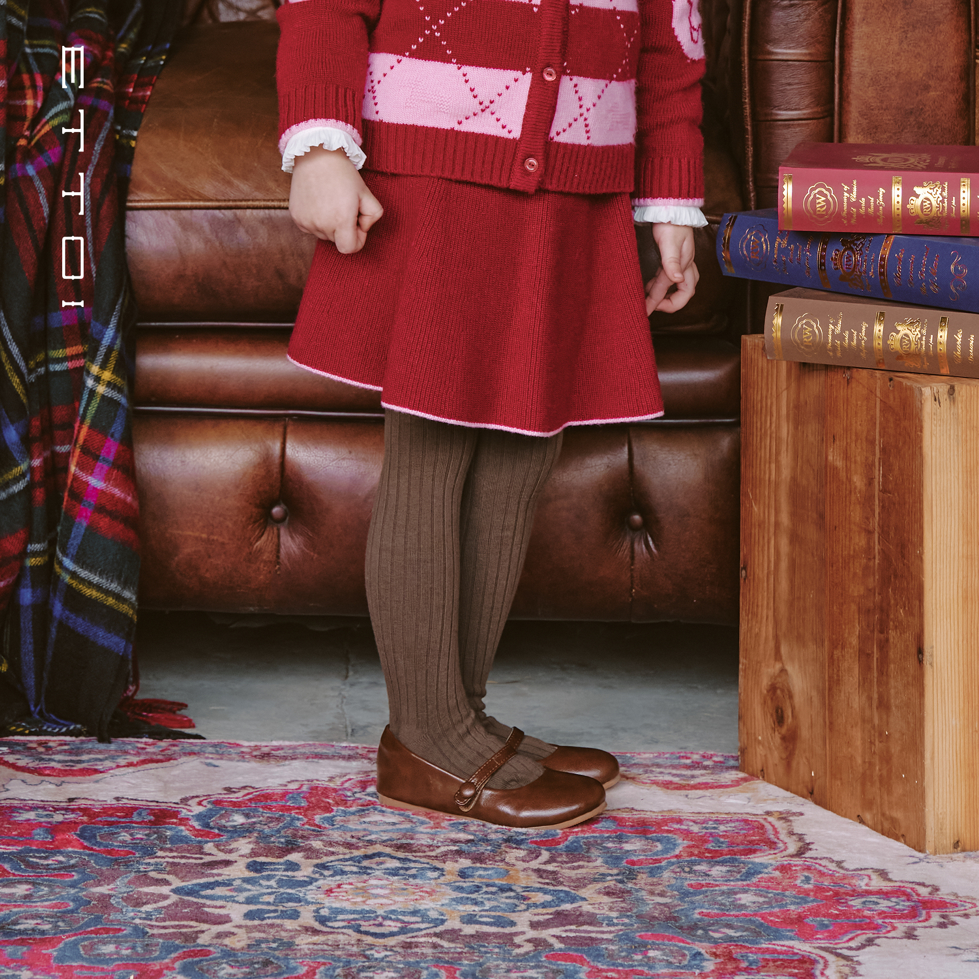 【朗姿集团】ETTOI爱多娃2025年秋季新款复古绵羊毛针织舒适半裙