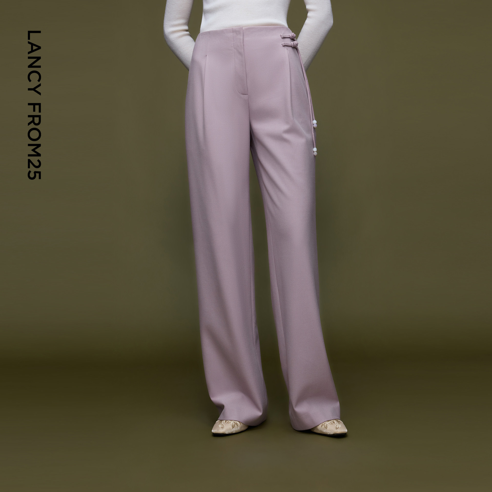 【兰亭叙】朗姿阔腿直筒盘扣新中式西装裤通勤裤子2025年冬季新款,女装/女士精品,西装裤/正装裤,淘宝优惠券,粉丝福利购,淘宝优惠卷