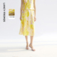 朗姿苎麻度假黄色半裙高腰设计感2025年夏新款 漾25系列 半身裙