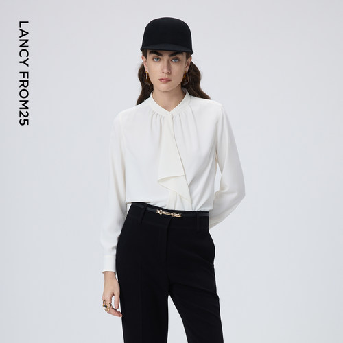 长袖衬衫朗姿设计感法式