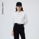 朗姿Basic衣橱 法式 设计感荷叶边上衣女通勤春季 长袖 衬衫 新款