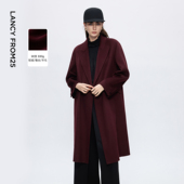 新款 朗姿羊毛翻领廓形气质高级感外套法式 通勤毛呢大衣2025年冬季