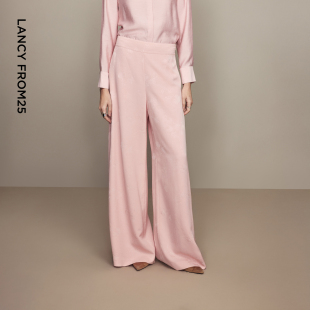 2026年春季 设计感垂坠感阔腿裤 朗姿高腰提花新中式 新款 兰亭叙