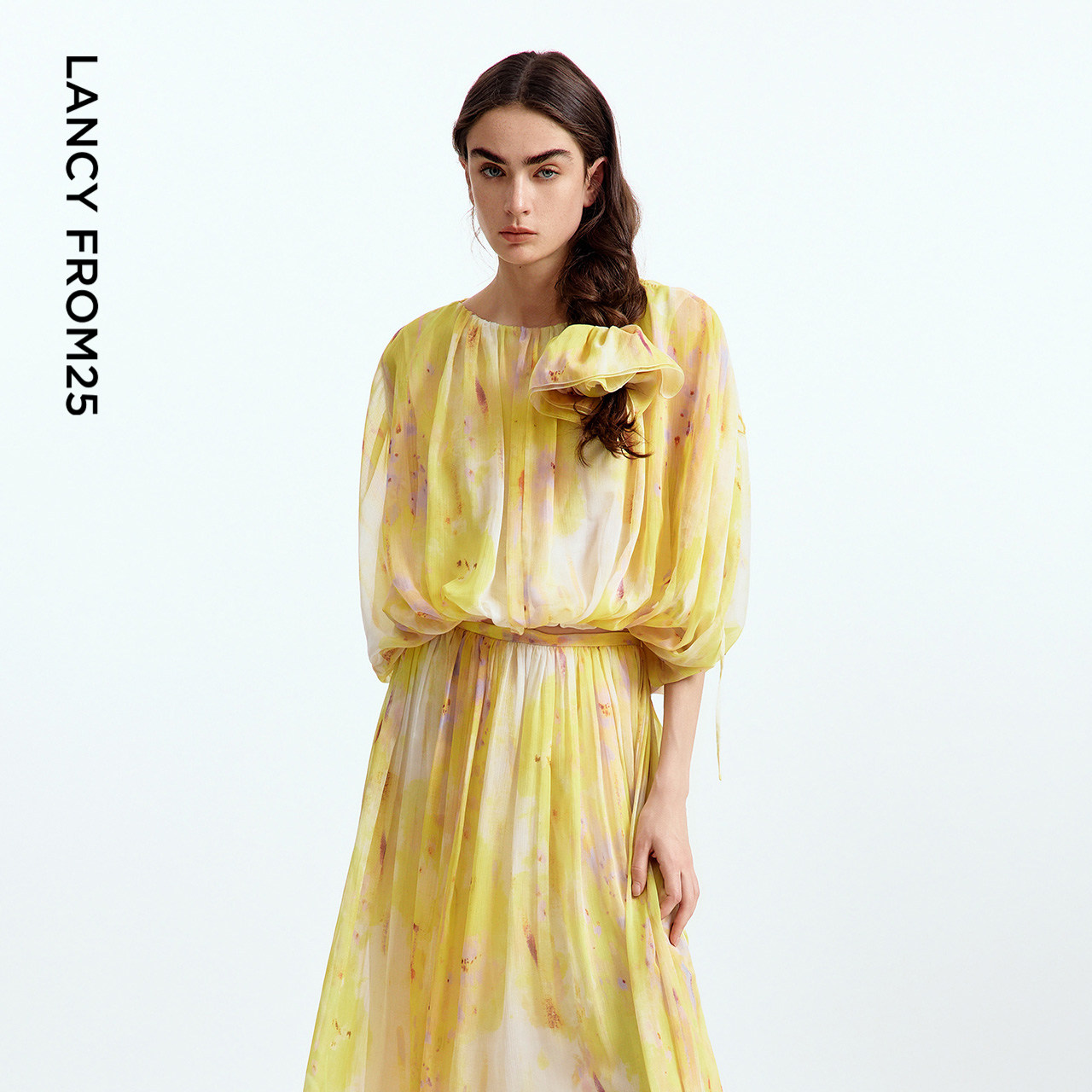 【漾25系列】朗姿印花宽松衬衫高级感气质度假上衣2025年夏季新款