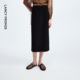 朗姿直筒复古风黑色西装 半身裙高级感气质通勤半裙2025年秋季 新款