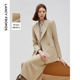 气质西服2025年春新款 朗姿法式 正装 外套修身 设计感高级感羊毛西装