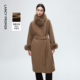 朗姿奢雅狐狸毛领气质高级感呢子外套2025年冬季 新款 毛呢大衣