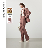 裤 子高级感复古休闲裤 长裤 朗姿纯羊毛直筒显瘦西装 冬季 新款 西裤