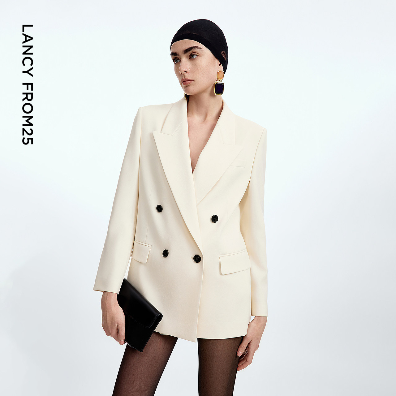 率性戗驳领 H型廓形 复古双排扣