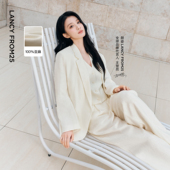 新款 外套2026年夏季 朗姿25亚麻老钱风正肩西装 西服 王楚然同款