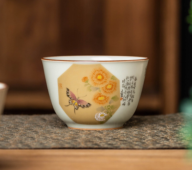 春山玉品 艺术家-李明炬开窗书法主人杯景德镇陶瓷功夫茶杯个人