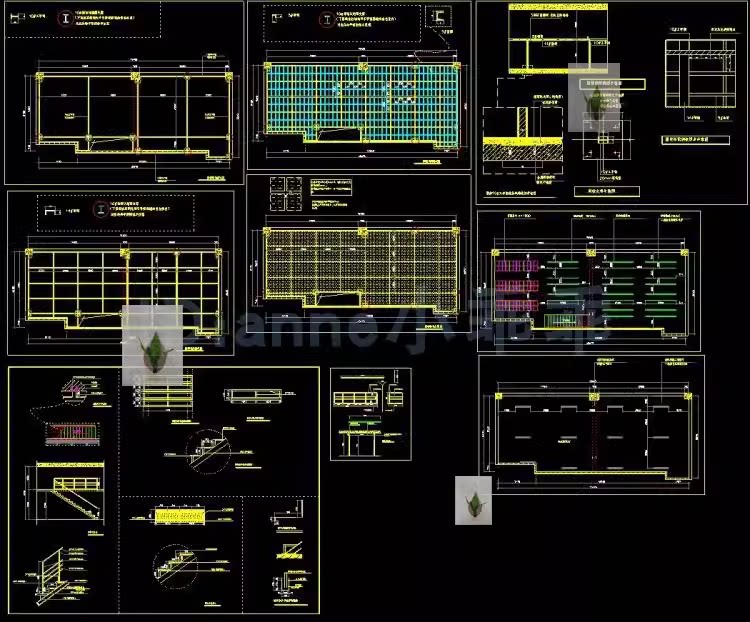 公寓家装住宅室内钢结构复式 阁楼钢架搭设图焊点示意cad施工图