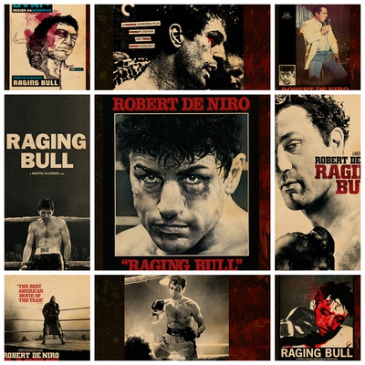Raging Bull愤怒的公牛  复古拳击电影海报壁纸墙贴装饰画海报