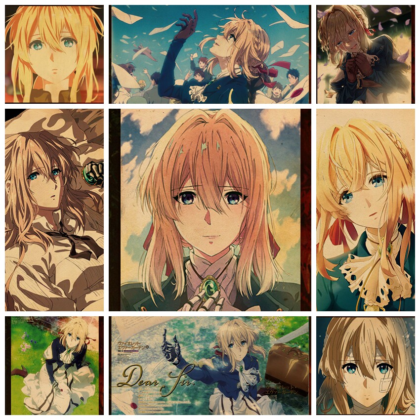 紫罗兰永恒花园 薇尔莉特 牛皮纸日本动漫壁纸宿舍寝室墙贴装饰画