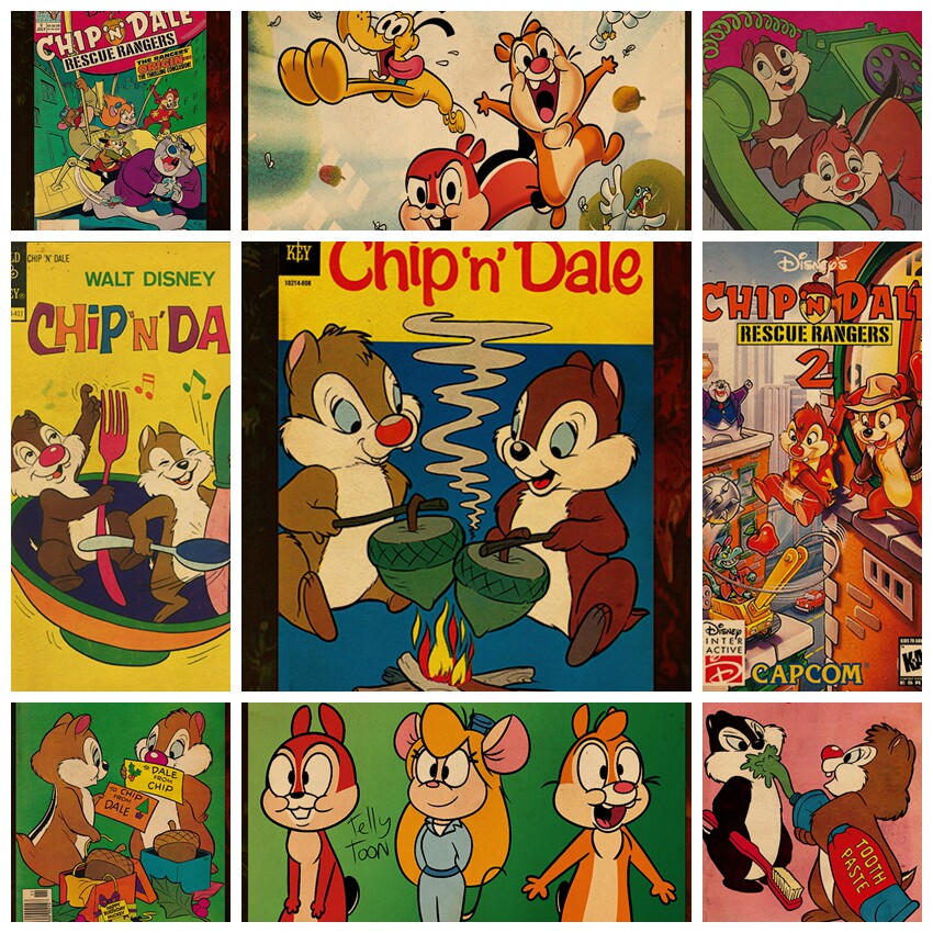 奇奇蒂蒂海报 复古牛皮纸卡通婴儿房动漫壁纸少女ins宿舍超大墙贴