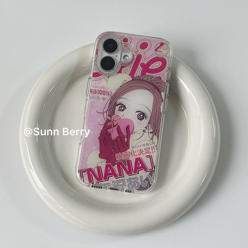 向日的浆果ins小众日系二次元漫画日杂封面甜心少女复古适用苹果17pro手机壳iphone16promax/15/14保护套防摔