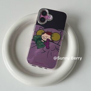 向日的浆果ins小众紫色创意趣味卡通可爱抱美金女孩适用苹果17pro手机壳iphone16promax/14/15/13保护套防摔