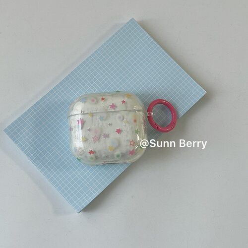 向日的浆果ins小众韩系透明少女彩色星星雪花适用airpods4蓝牙耳机壳airpodspro2/3保护套苹果二代耳机壳软壳