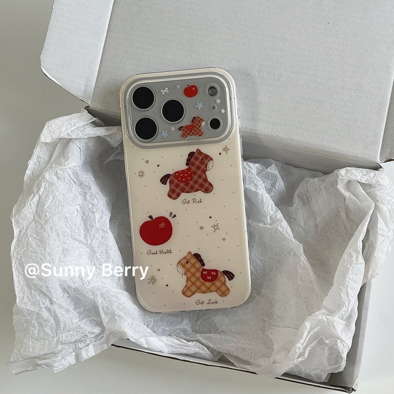 向日的浆果ins韩系小众马年可爱红苹果菱格小马星星插画适用苹果17pro手机壳iphone16promax/14/15保护套防摔,3C数码配件,手机保护套/壳,淘宝优惠券,粉丝福利购,淘宝优惠卷