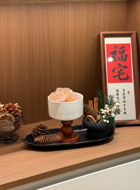 中古风入户玄关电视柜台面装饰品香薰摆件高级感小众客厅软装好物