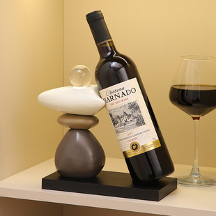 时来运转红酒架摆件客厅轻奢高档酒柜餐边电视柜高级感家居装 饰品
