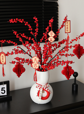 2026过新年年宵花家里装饰摆件春节灯笼挂饰喜庆氛围感布置发财果