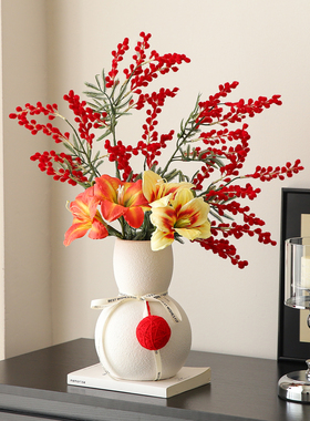 玄关电视柜餐桌面氛围感装饰品仿真花束摆件客厅轻奢高档家居好物