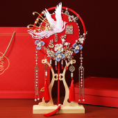 团扇秀禾双面刺绣送新人新娘闺蜜结婚礼物高级轻奢大气材料包diy