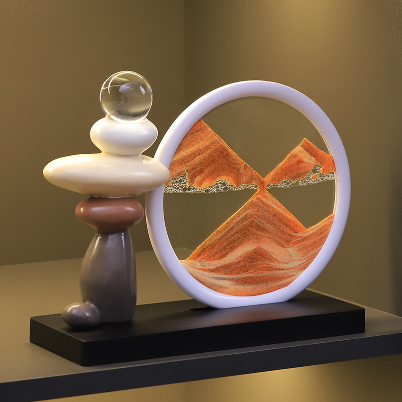 时来运转流沙画摆件客厅轻奢高档酒柜餐边电视柜高级感家居装饰品图片