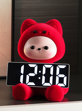 可爱治愈创意时钟摆件入户玄关酒柜客厅家居房间好物办公桌装饰品