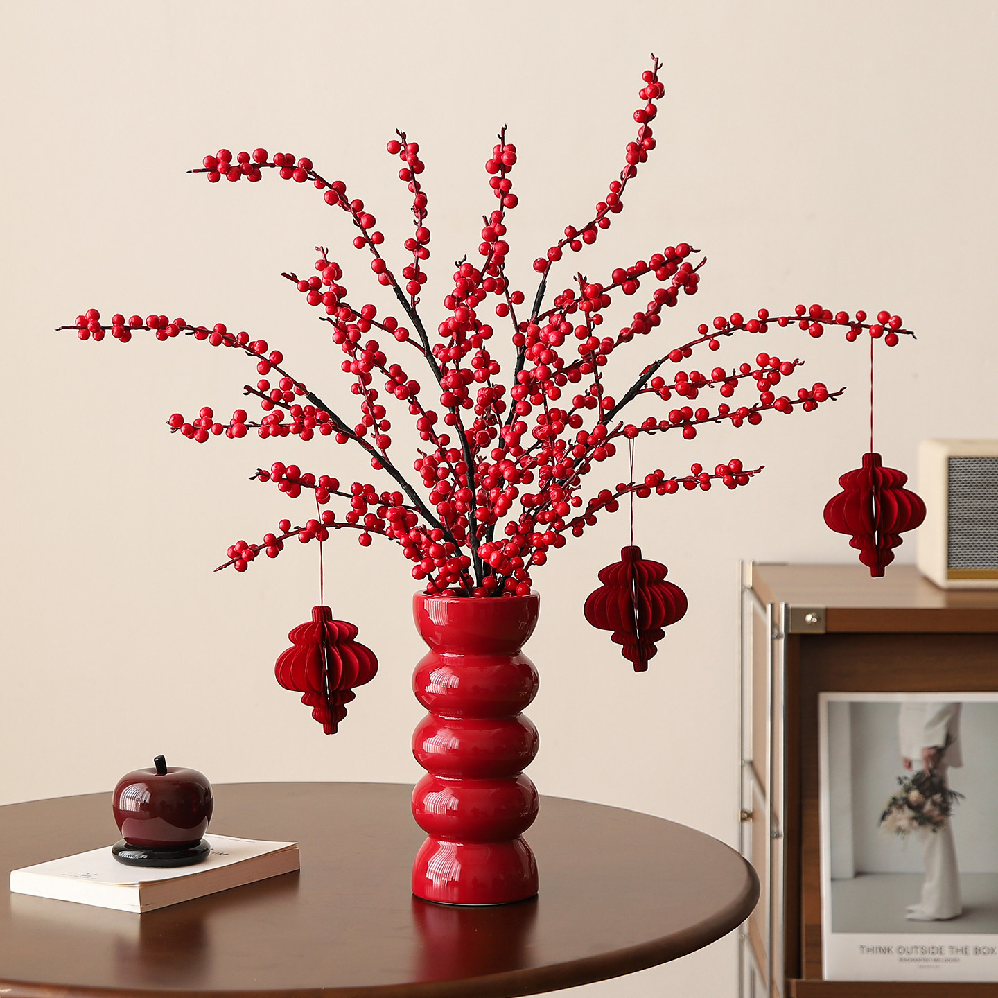 过新年家里装饰品氛围布置发财果电视柜花瓶摆件客厅插花轻奢高档,家居饰品,装饰摆件,淘宝优惠券,粉丝福利购,淘宝优惠卷