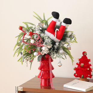 圣诞树陶瓷超好看花瓶中古风摆件高级感氛围感场景布置花艺装饰品