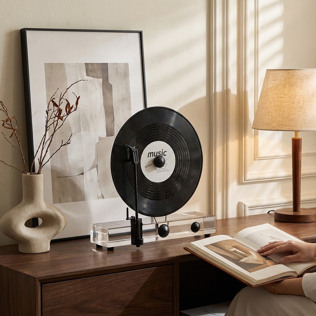 复古黑胶唱片留声机意式极简轻奢高档客厅电视柜台面家居装饰摆件,家居饰品,装饰摆件,淘宝优惠券,粉丝福利购,淘宝优惠卷