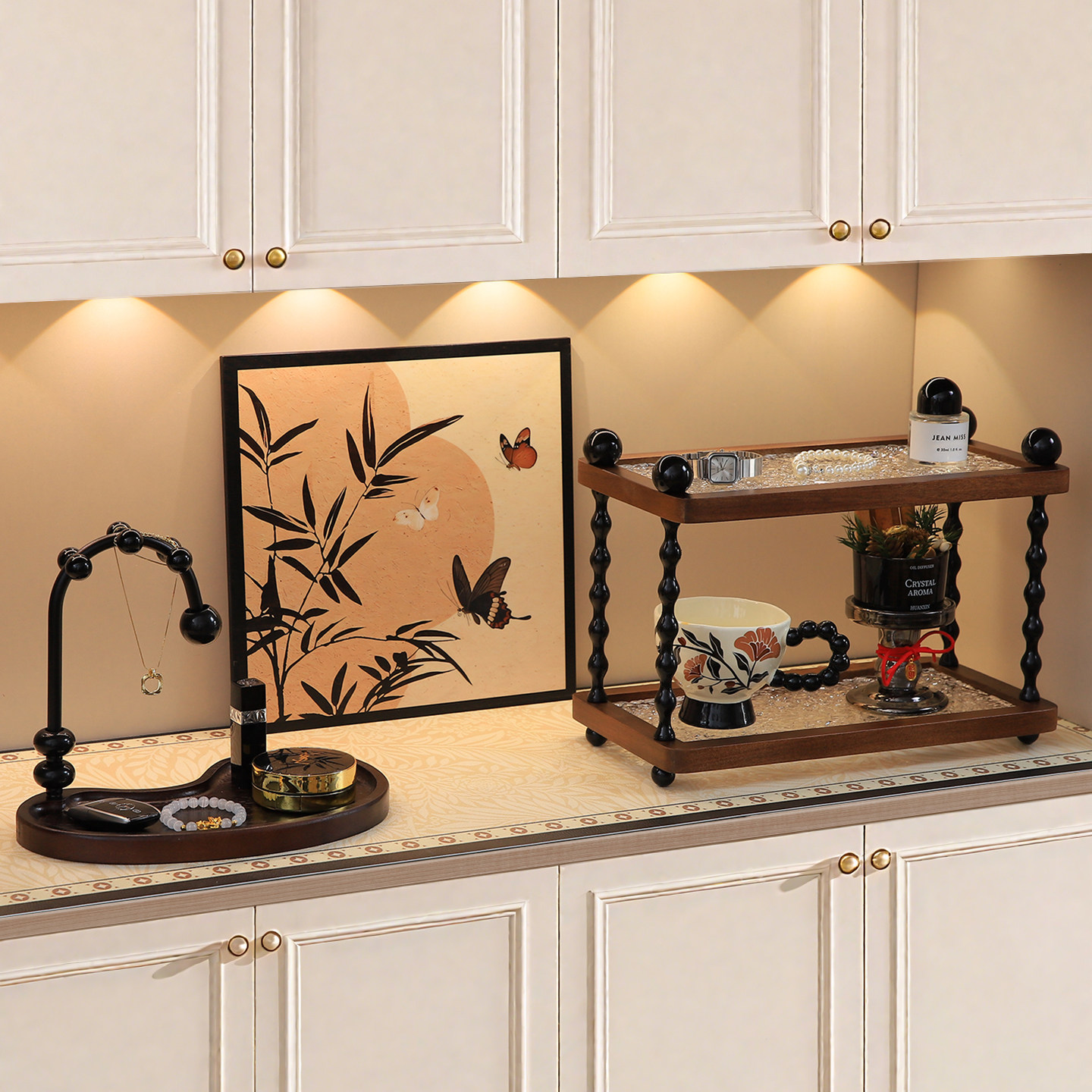 中古风入户门钥匙收纳高级感2026新款鞋柜玄关装饰摆件画轻奢高档,家居饰品,装饰摆件,淘宝优惠券,粉丝福利购,淘宝优惠卷