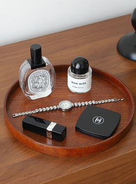 中古风香薰托盘桌面摆件高级感小众入户门玄关钥匙收纳首饰置物盘