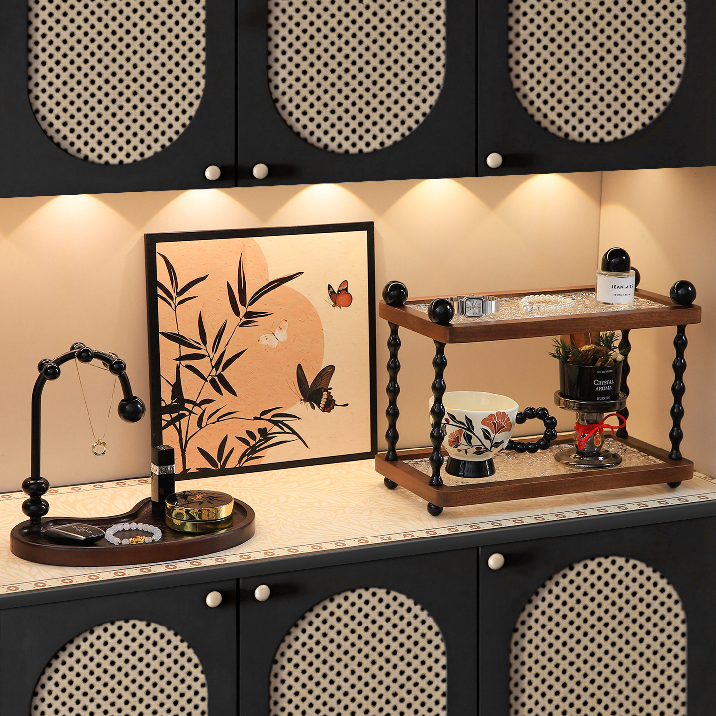 法式中古风入户进门钥匙收纳玄关装饰品摆件复古鞋柜餐边柜置物架,家居饰品,装饰摆件,淘宝优惠券,粉丝福利购,淘宝优惠卷