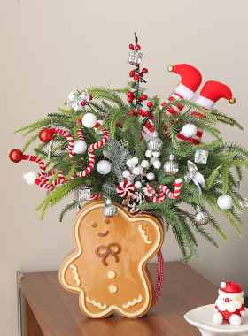 圣诞节日姜饼人圣诞树桌面摆件高级感小众客厅家居好物电视柜装饰