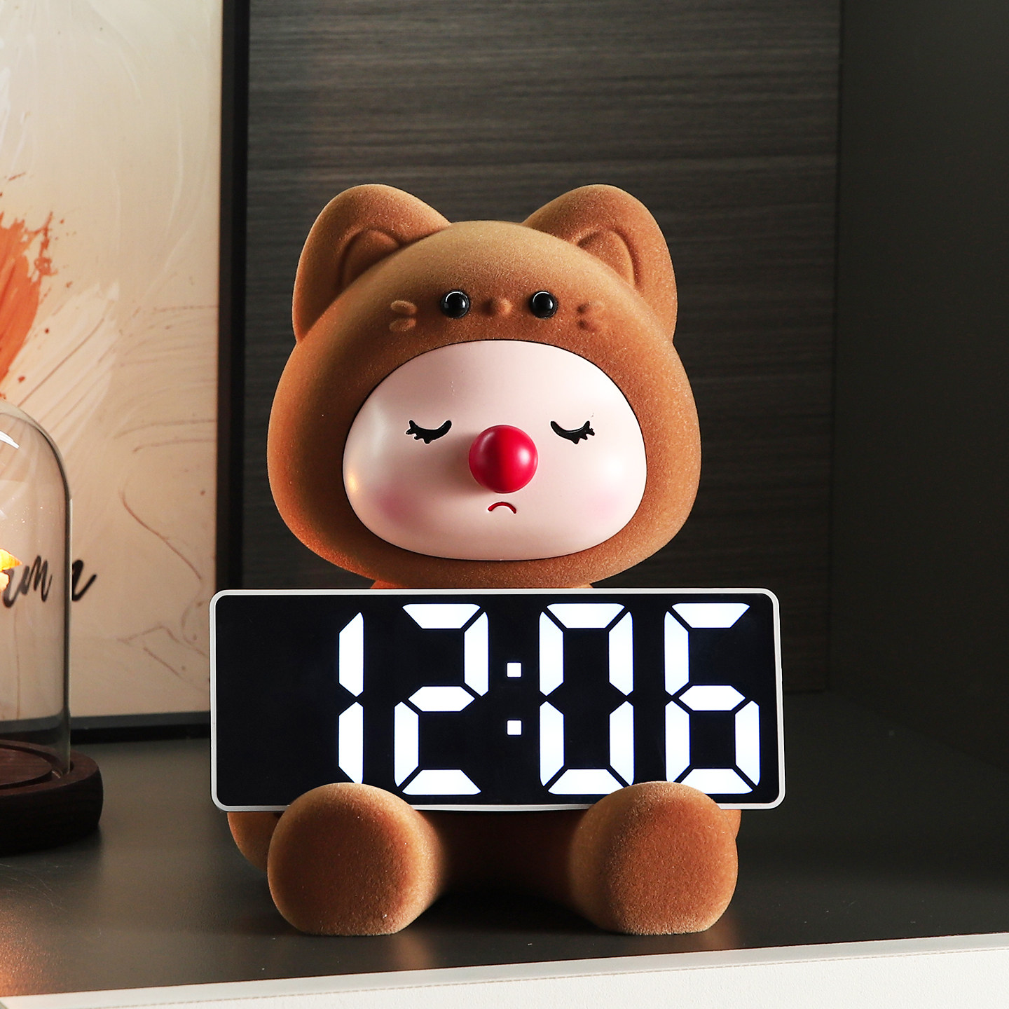 可爱治愈创意时钟摆件入户玄关酒柜客厅家居房间好物办公桌装饰品,家居饰品,装饰摆件,淘宝优惠券,粉丝福利购,淘宝优惠卷