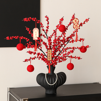 中古风玄关电视餐边柜鞋柜装饰花艺摆件高级感小众新家居软装好物