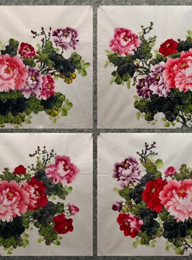 精品装饰国画批发纯手绘花鸟画四尺斗方牡丹花开富贵AK4111631-60