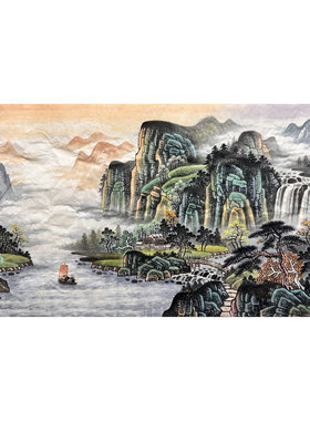 8墨锦轩中堂精品国画批发纯手绘四尺山水画宣纸字画AH5100506-10