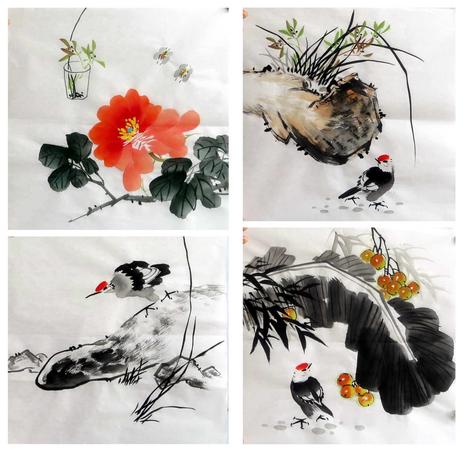 纯手绘8墨锦轩花鸟画国画字画