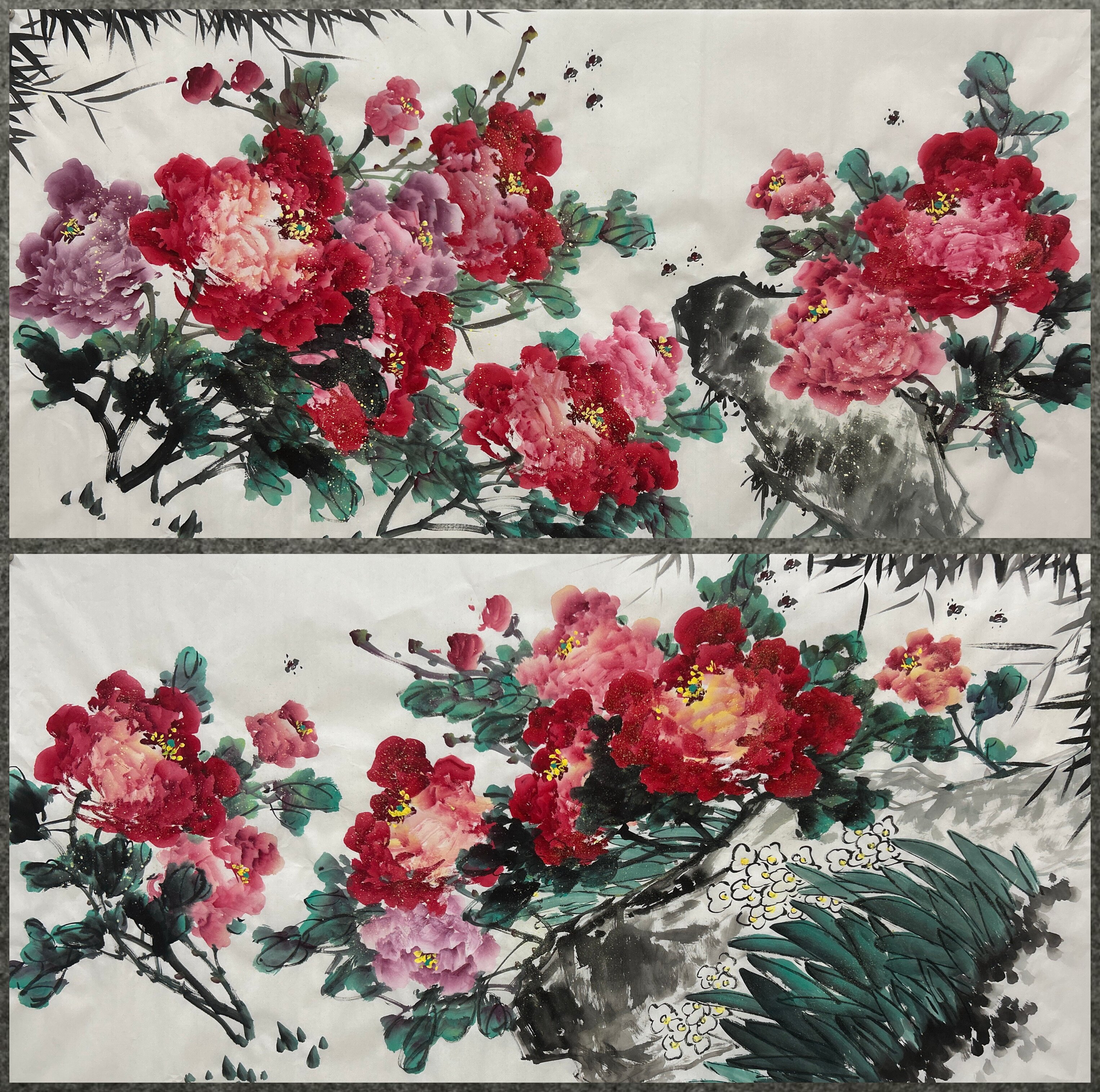 8墨锦轩136X68厘米国画花鸟纯手绘四尺牡丹花开富贵AE6040331-40