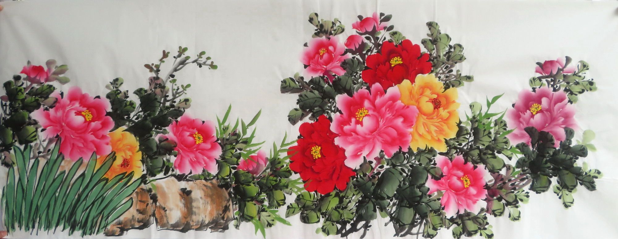 180x68厘米装饰国画花鸟字画纯手绘小六尺牡丹 花开富贵未装裱17